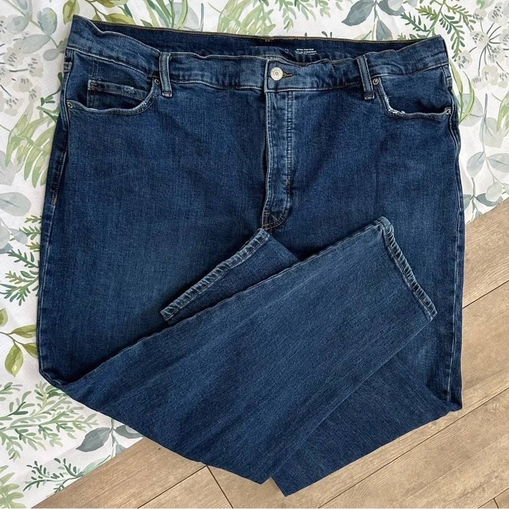 Old Navy Plus Women's Extra High Rise Jeans Sky Hi Straight Secret Slim Pockets
